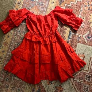 REVOLVE Red Ruffled Mini Dress